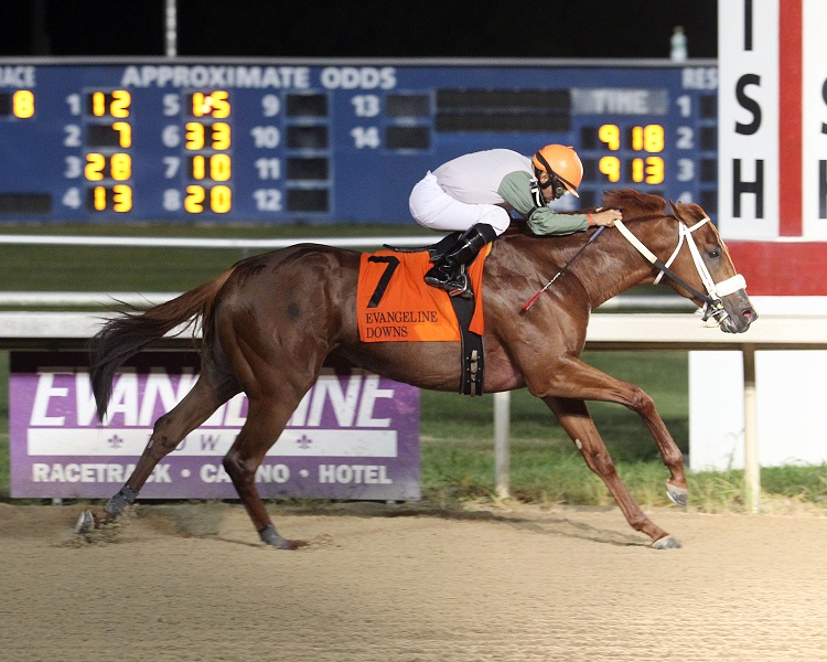 Mocito Rojo wins the 2018 Evangeline Mile