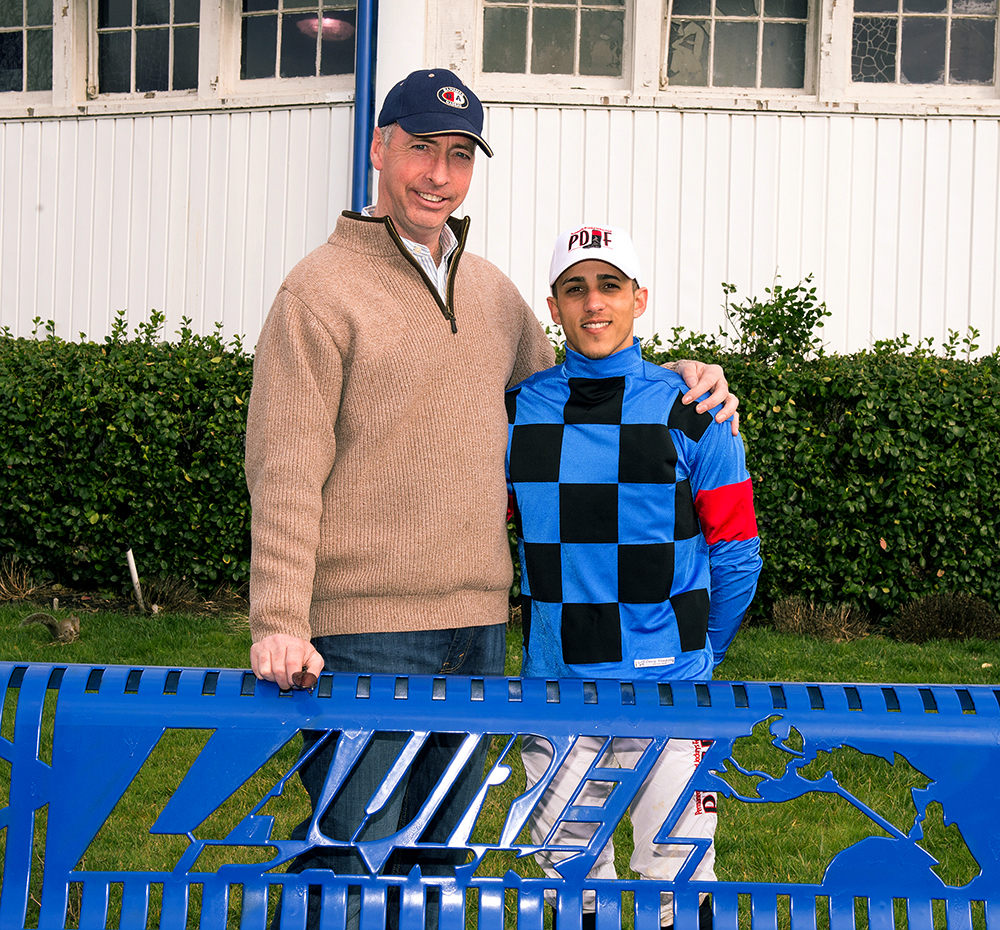 Leading trainer Kieron Magee and leading jockey Jevian Toledo