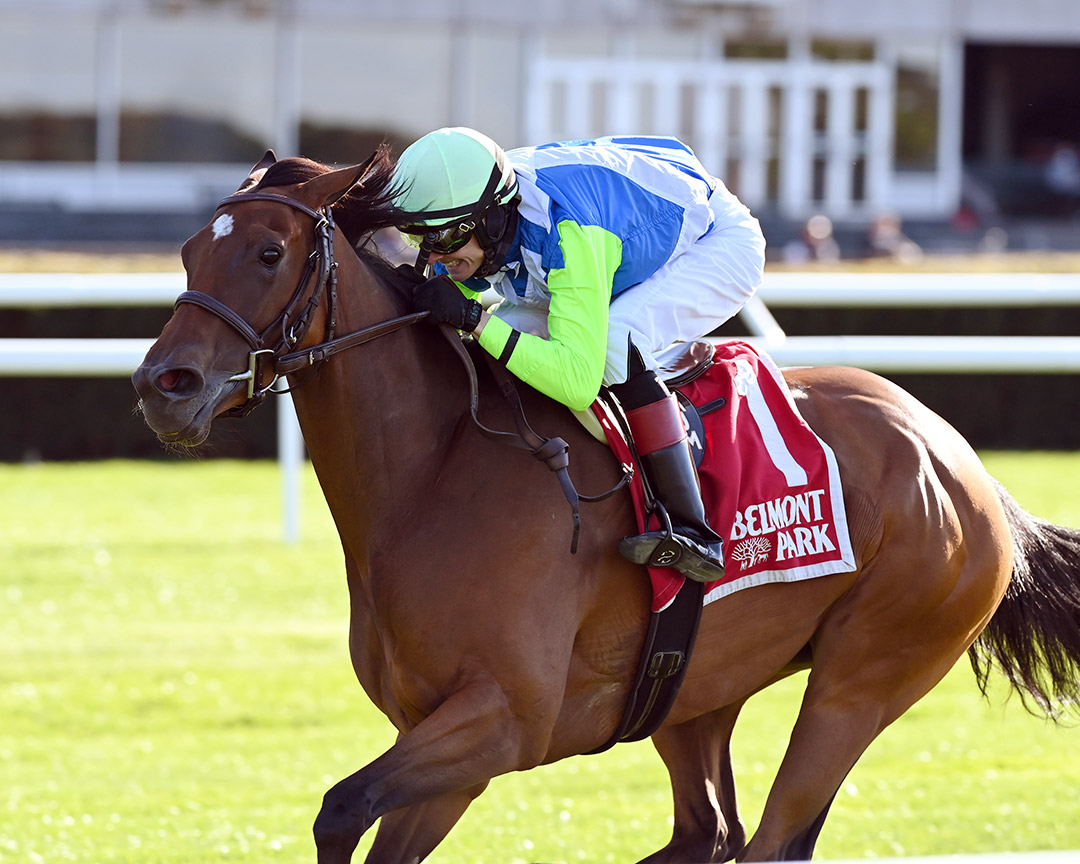 Magic Attitude wins the 2021 Sheepshead Bay Stakes at Belmont Park