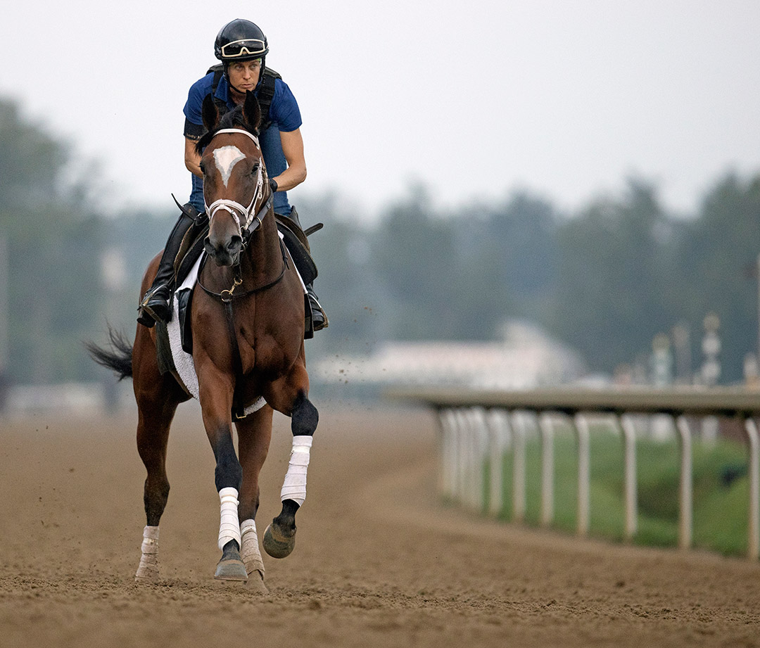 Malathaat trains at Saratoga Race Course on July 16