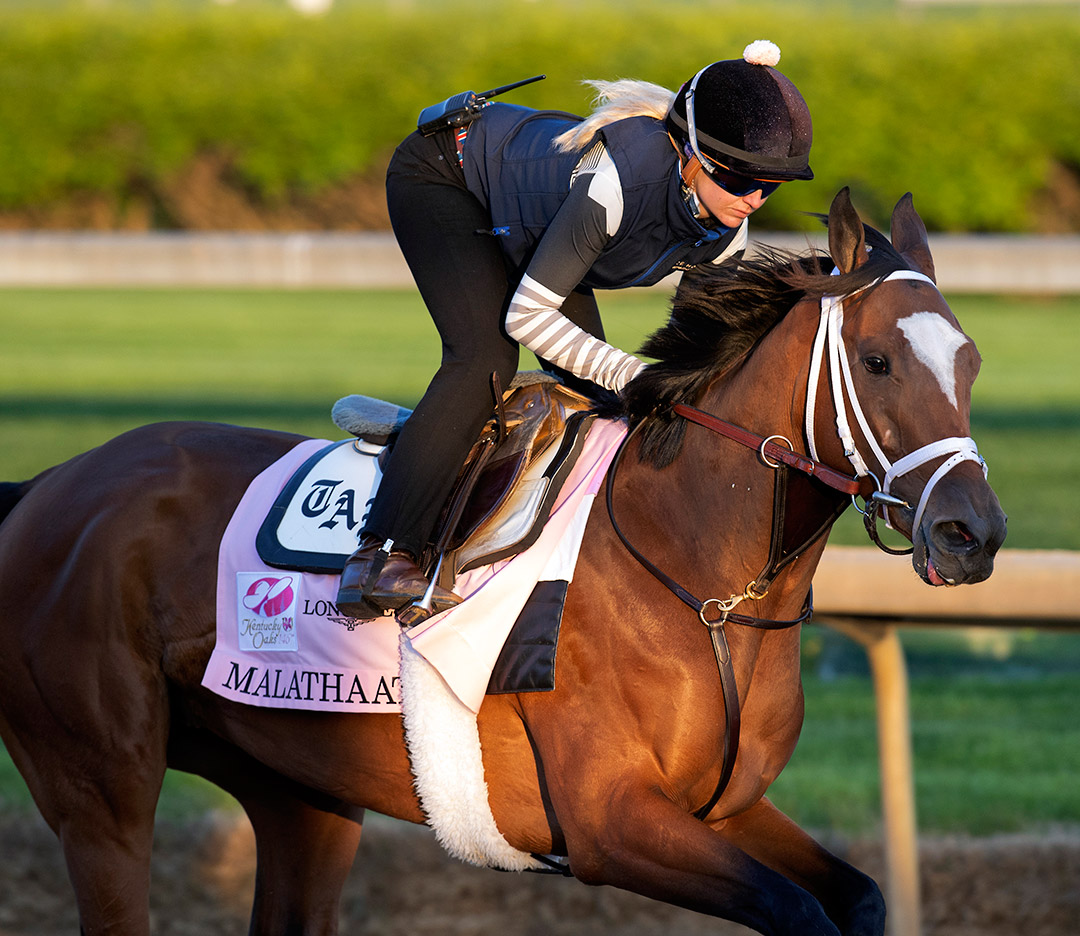 Malathaat trains at Churchill Downs on April 20