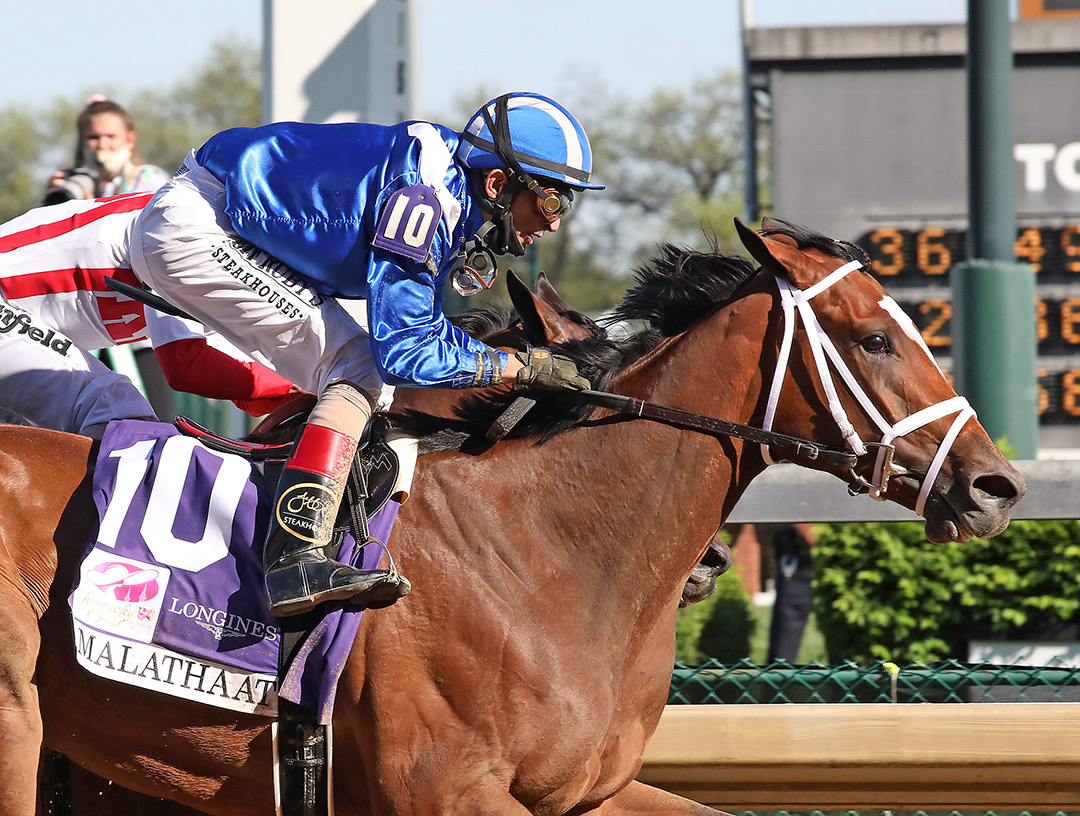 Malathaat wins the 2021 Kentucky Oaks at Churchill Downs
