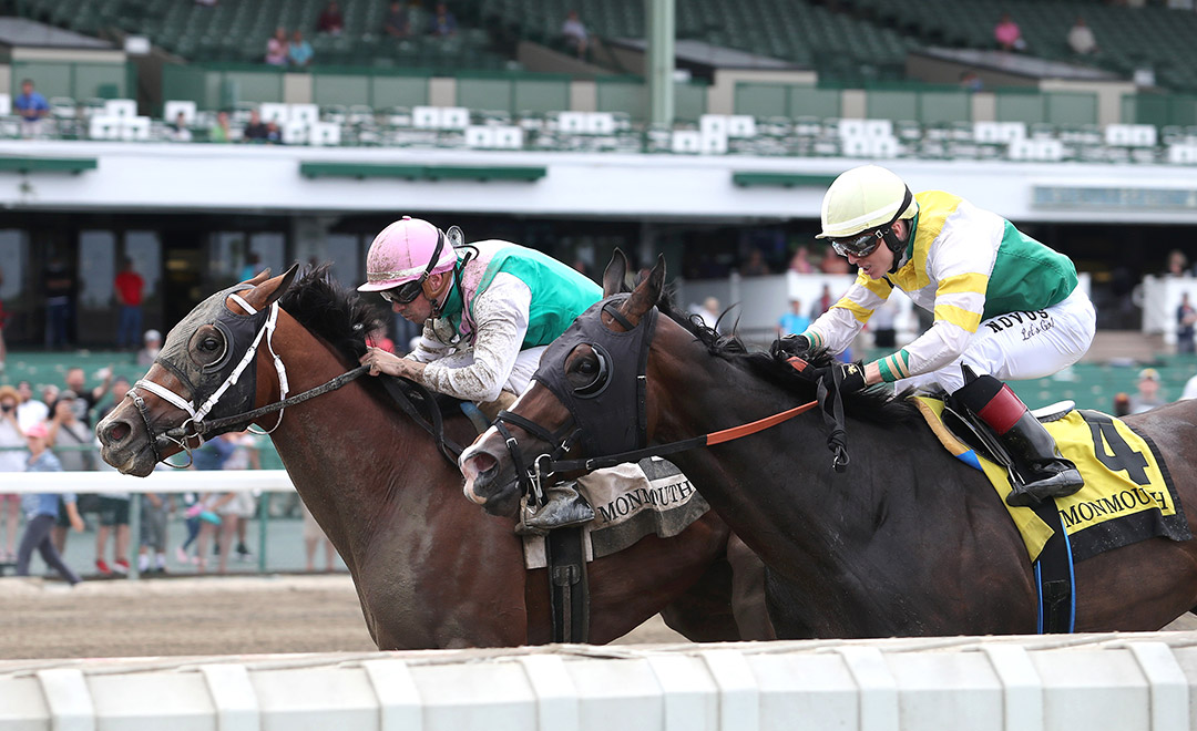 Weyburn (right) finishes second in the 2021 Pegasus Stakes at Monmouth Park