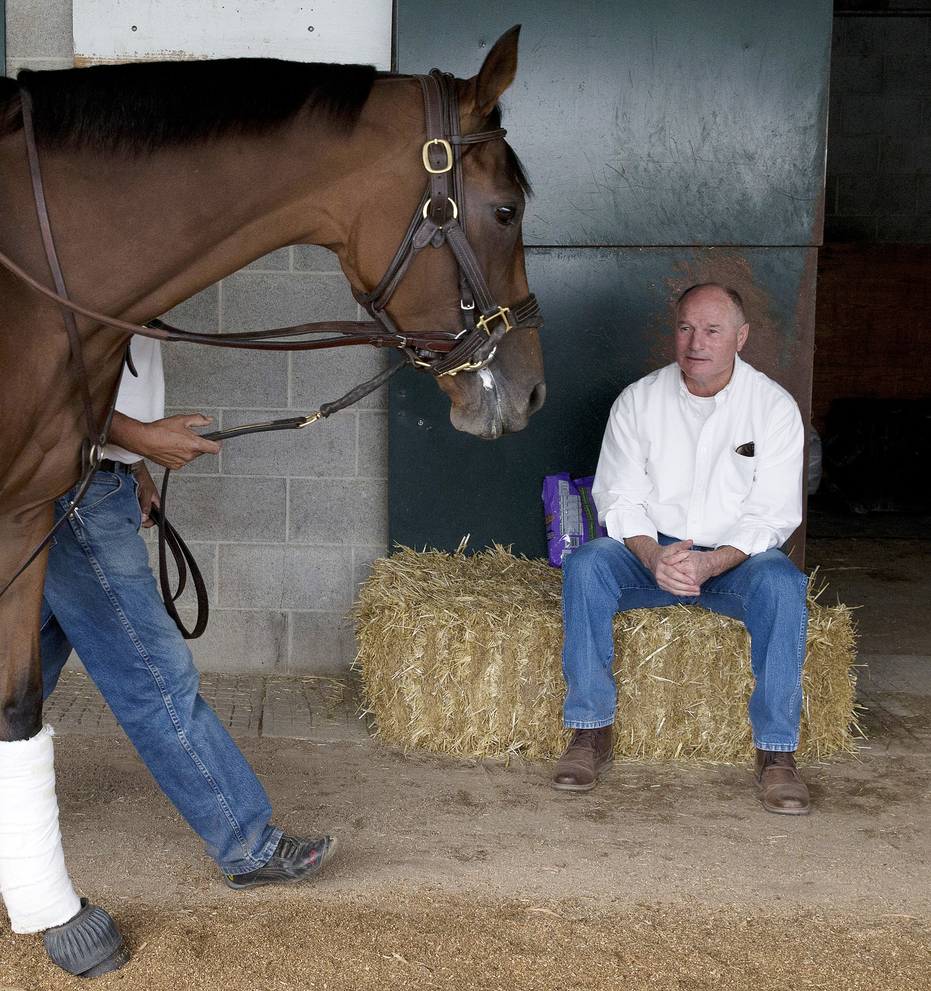Beholder with trainer Richard Mandella