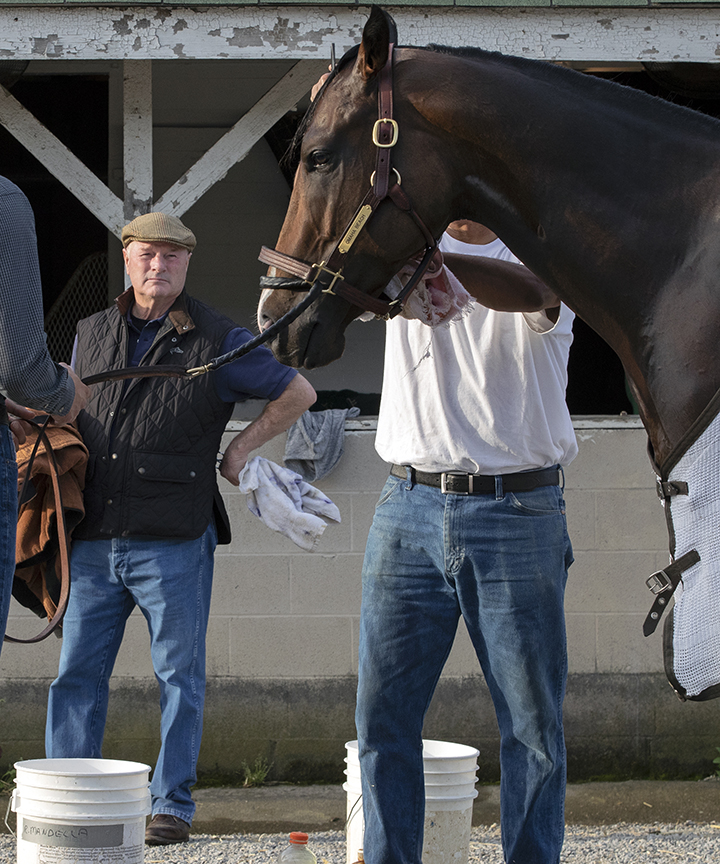 Omaha Beach with trainer Richard Mandella