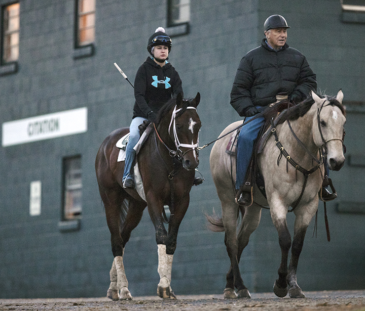 Market King with trainer D. Wayne Lukas at Oaklawn in March 2019