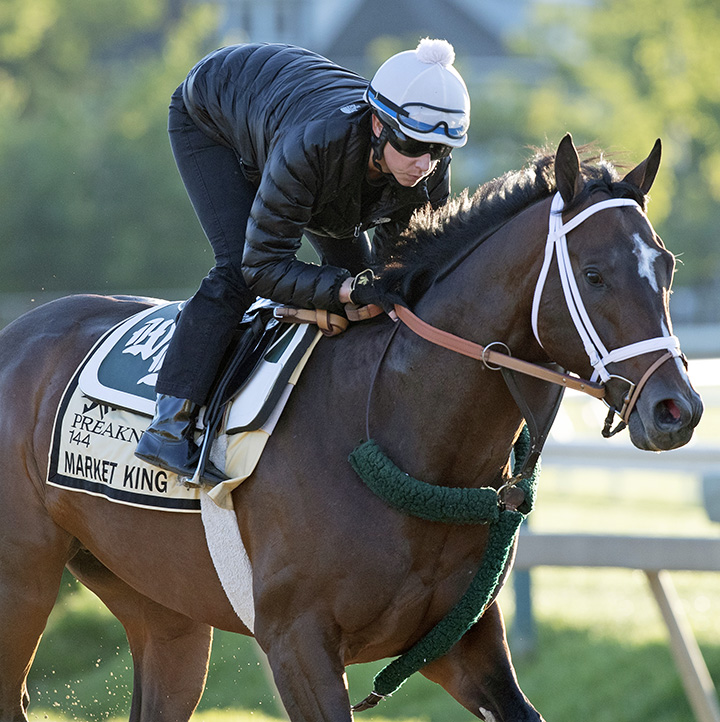 Market King trains at Pimlico on May 15