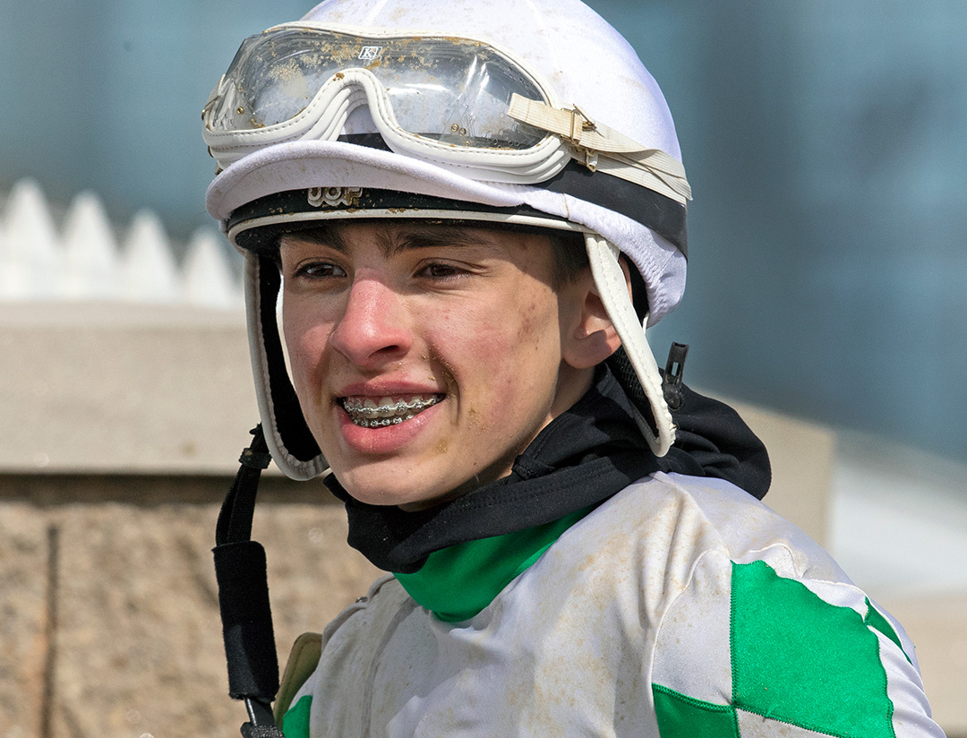 Apprentice jockey Charlie Marquez