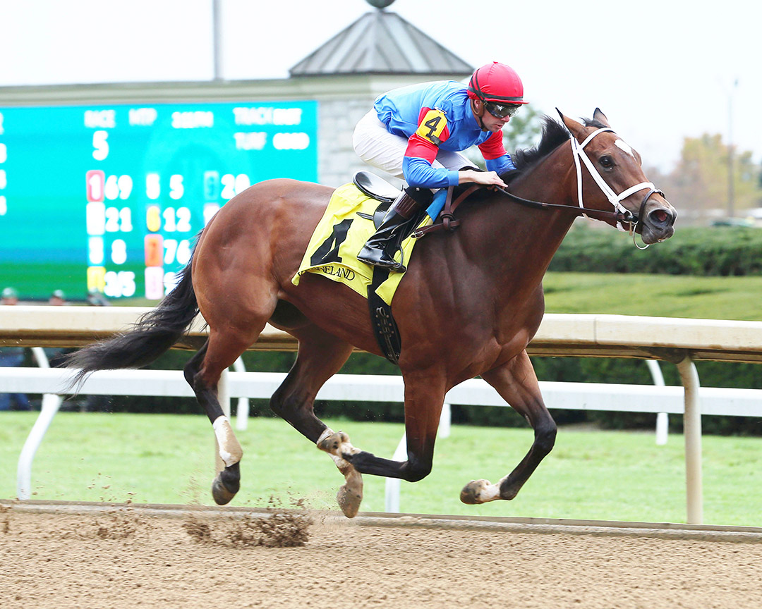 Marr Time wins an Oct. 28 maiden race at Keeneland