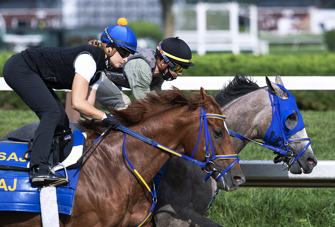 Math Wizard (outside) and Ny Traffic train at Saratoga on August 13