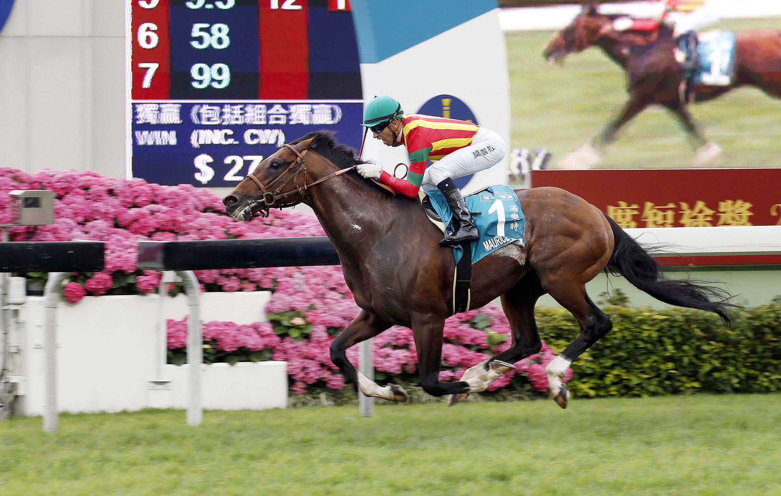 Maurice wins the Group 1 Champions Mile at Sha Tin Racecourse