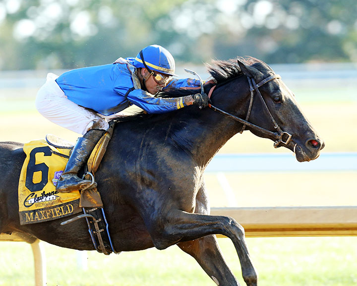 Maxfield wins the Breeders' Futurity Stakes at Keeneland Racecourse