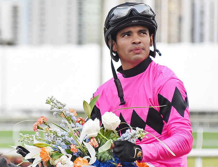Luis Saez at the Florida Derby
