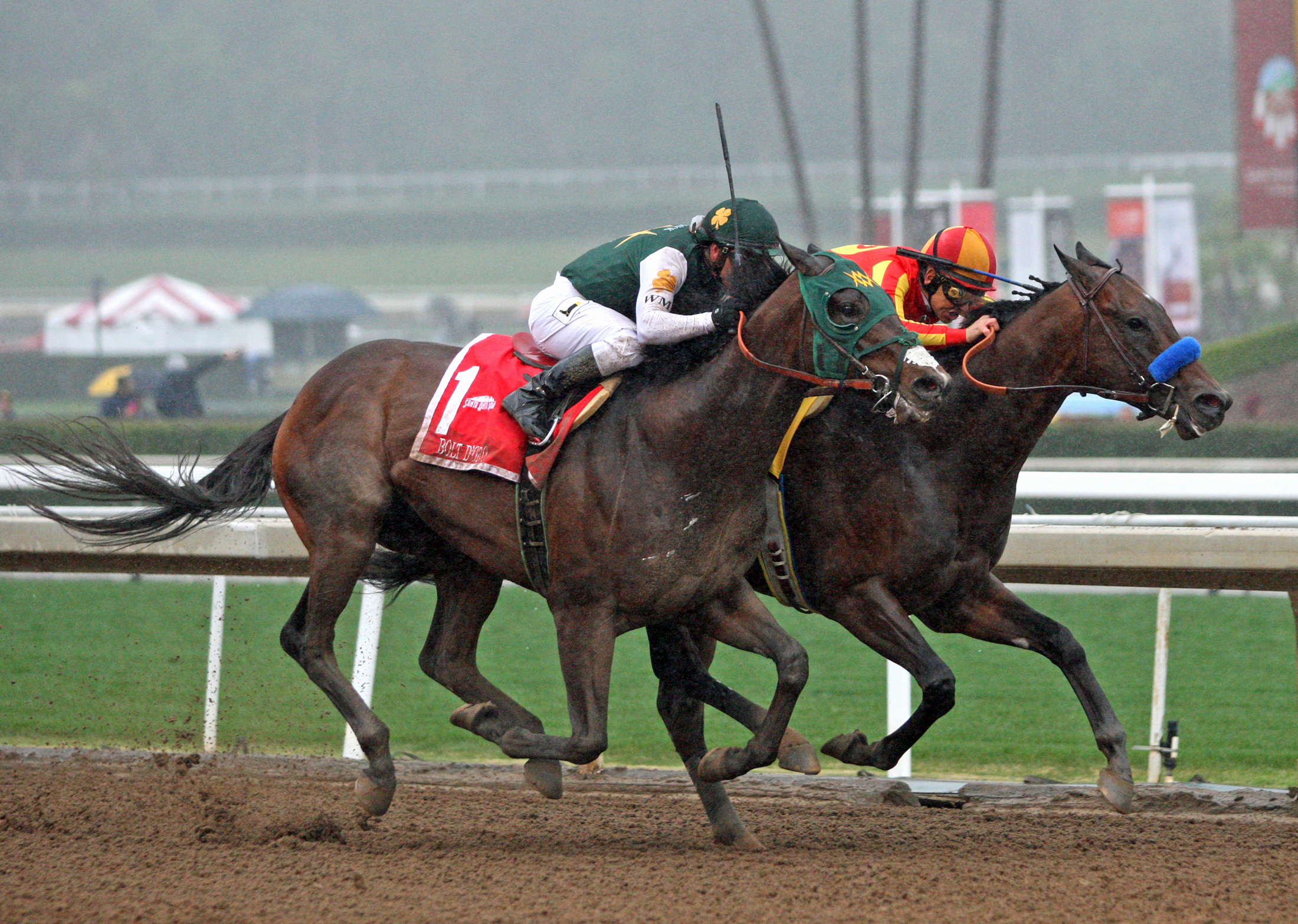 McKinzie and Bolt d-Oro in the 2018 San Felipe Stakes