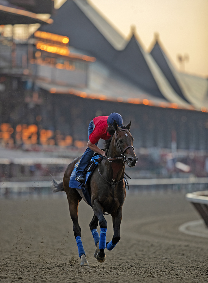 McKinzie trains at Saratoga Race Course on July 31