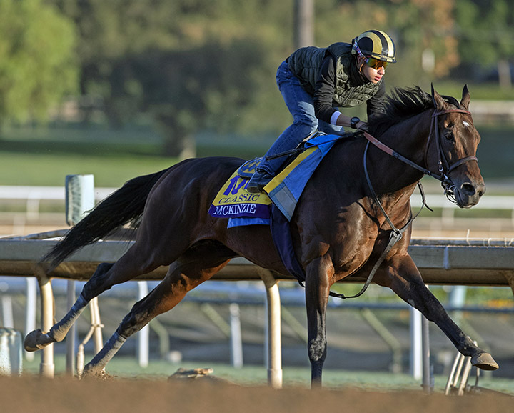 McKinzie trains at Santa Anita on Oct. 28