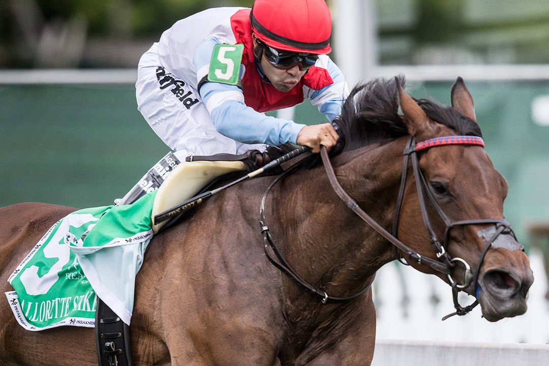 Mean Mary wins the 2021 Gallorette Stakes at Pimlico Race Course