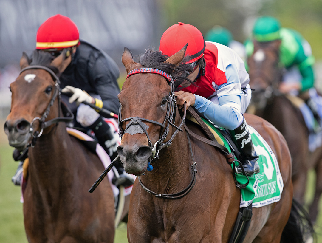 Mean Mary wins the 2021 Gallorette Stakes at Pimlico Race Course