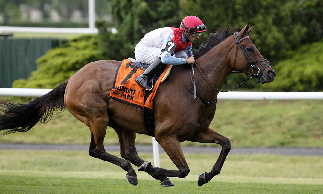 Mean Mary wins the 2021 New York Stakes at Belmont Park