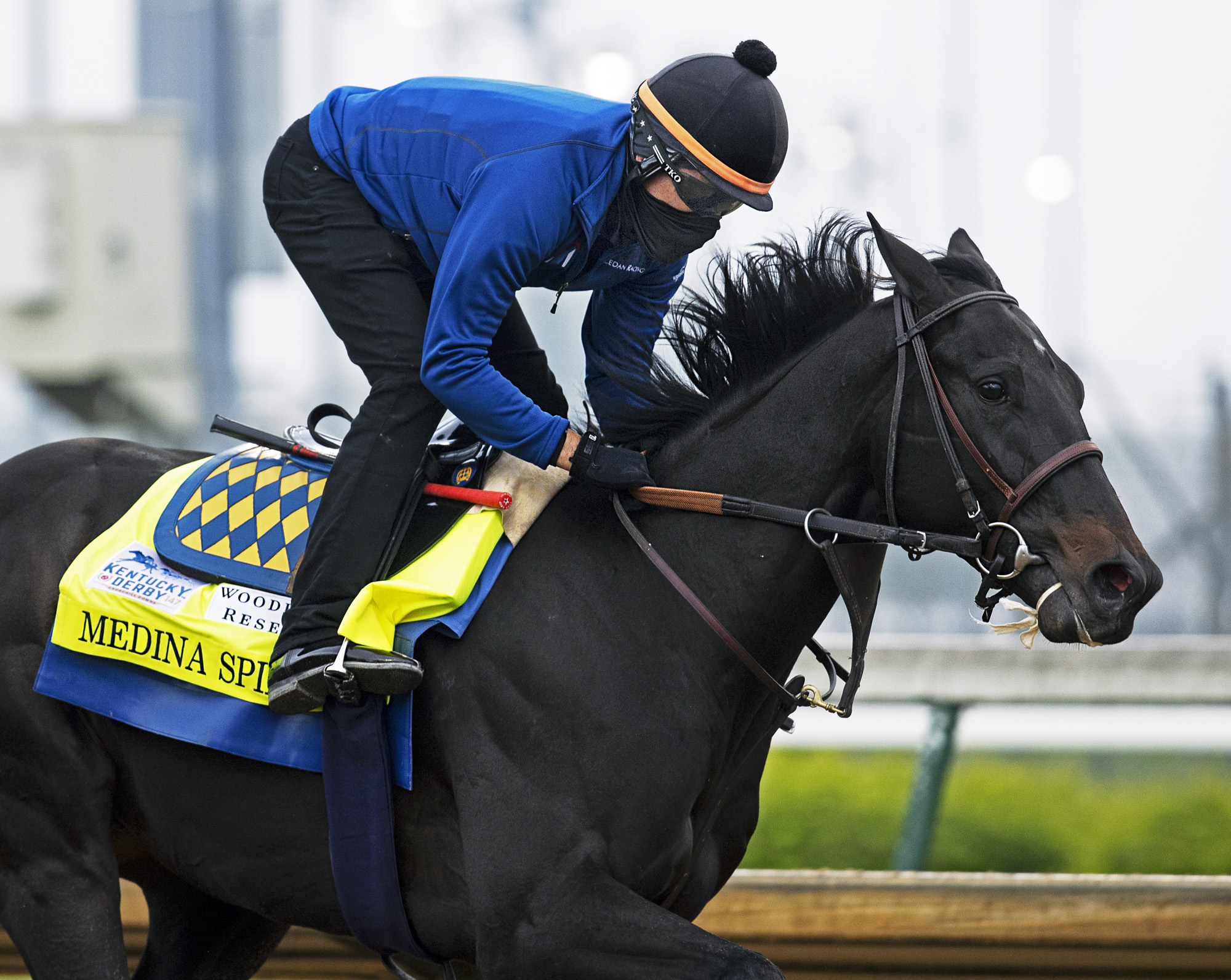 Medina Spirit works at Churchill Downs 4-25-2021