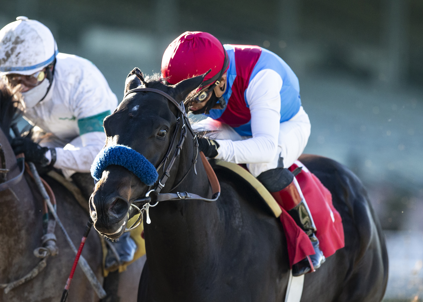 Medina Spirit wins the 2021 Robert B. Lewis Stakes at Santa Anita