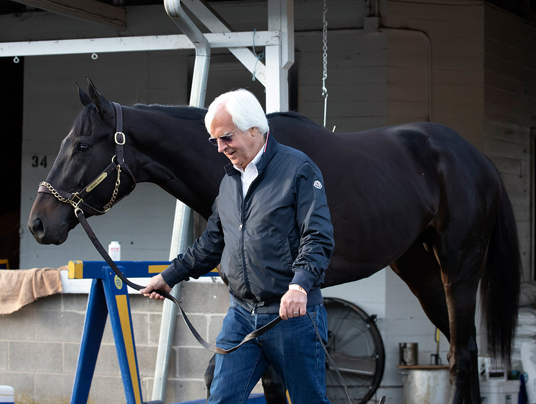 Bob Baffert with Medina Spirit at Churchill Downs on May 2
