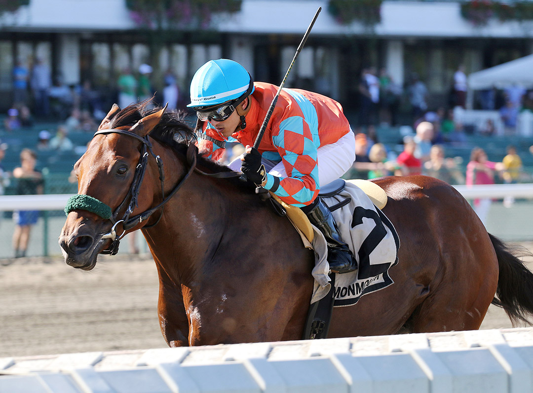 Meru wins the 2019 Smoke Glacken Stakes at Monmouth Park