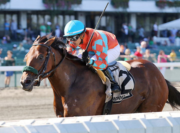 Meru wins the 2019 Smoke Glacken Stakes at Monmouth Park