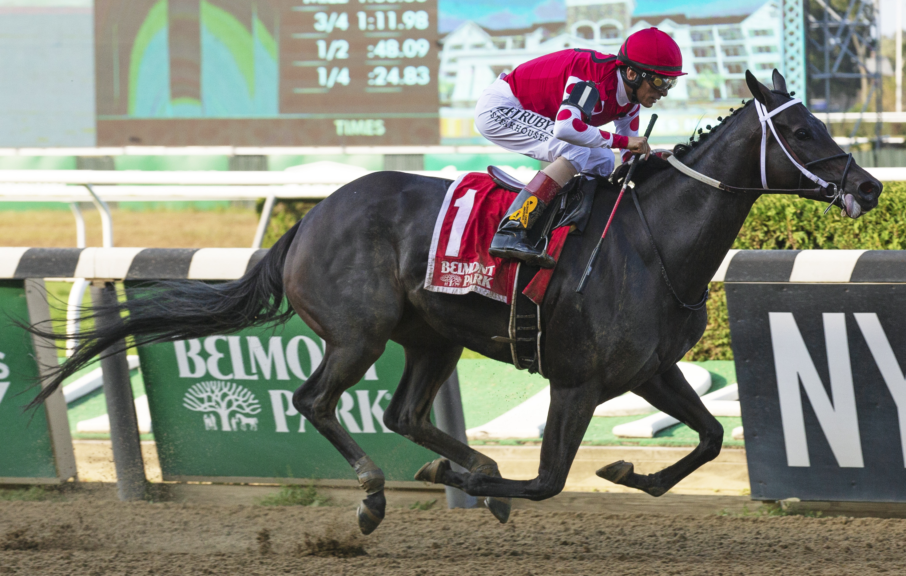 Midnight Bisou wins the 2019 Beldame