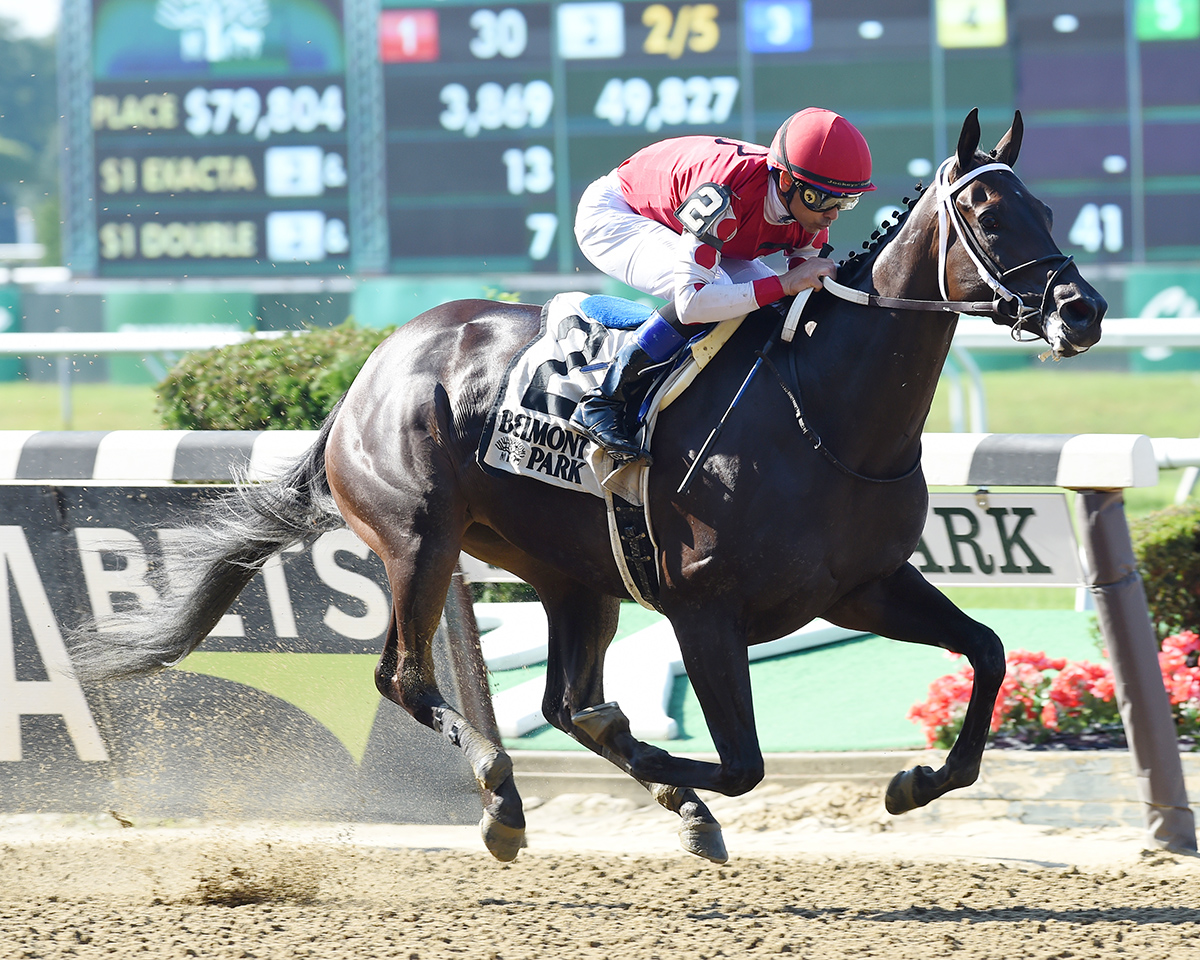 Midnight Bisou wins the 2018 Mother Goose