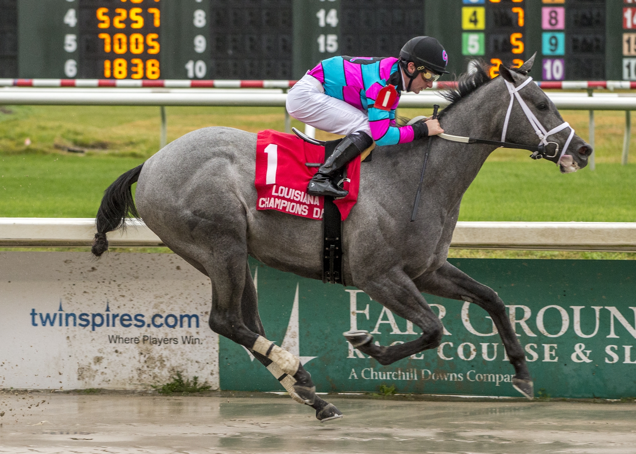 Midnight Fantasy wins the 2018 Louisiana Champions Day Lassie Stakes