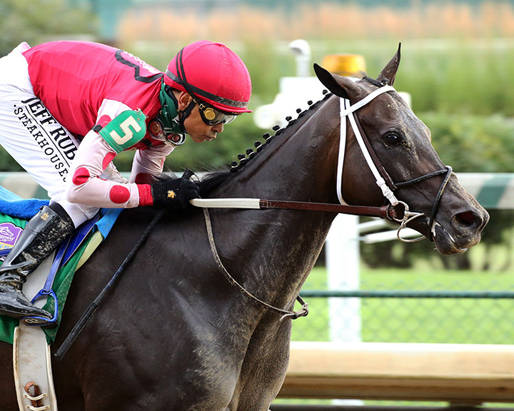 Midnight Bisou wins the 2020 Fleur De Lis Stakes at Churchill Downs