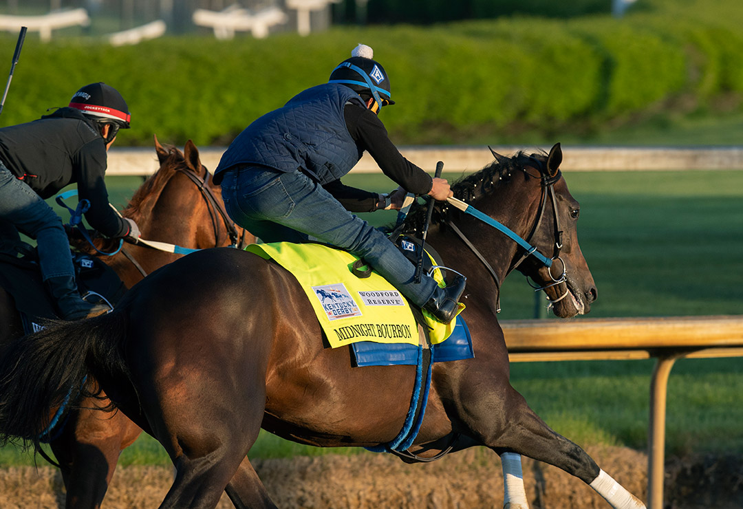 Midnight Bourbon trains at Churchill Downs on April 19