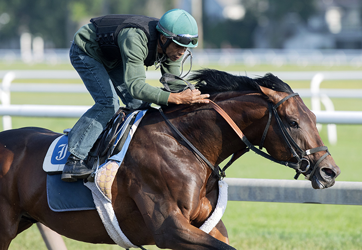 Mihos trains at Saratoga Race Course on July 25