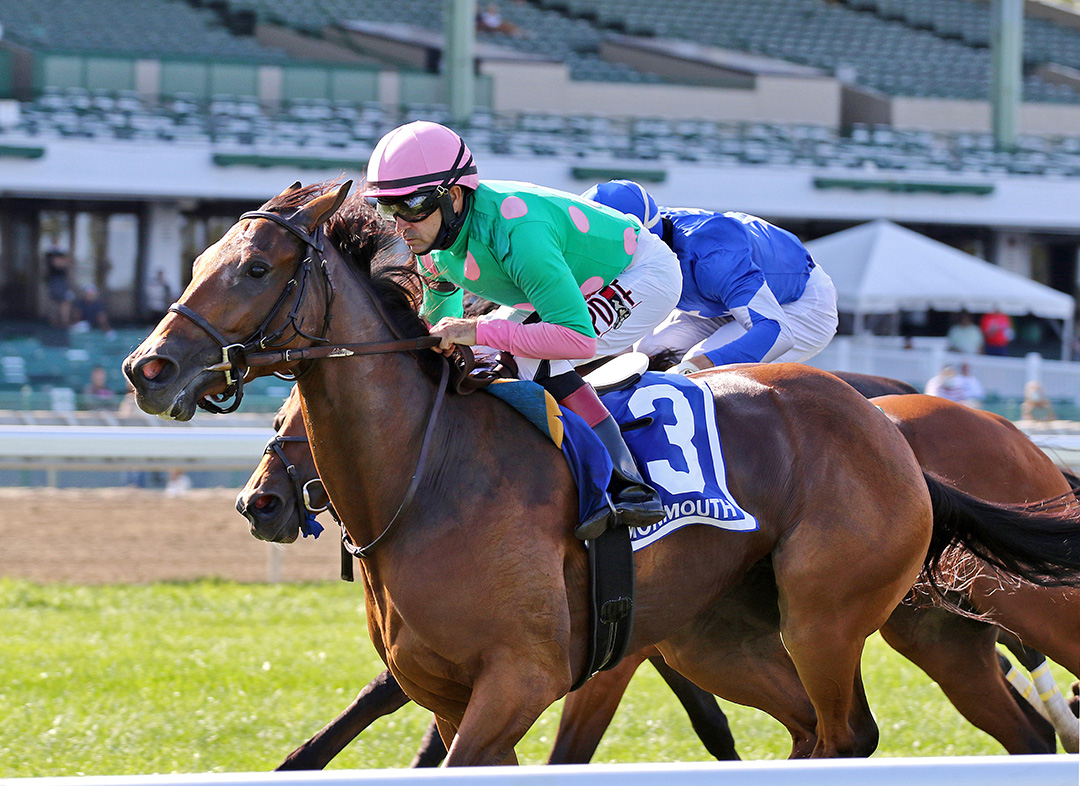 Mischevious Dream wins the 2020 Sorority Stakes at Monmouth Park