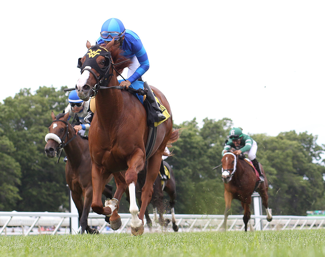 Miss Alacrity wins the Colleen Stakes at Monmouth Park