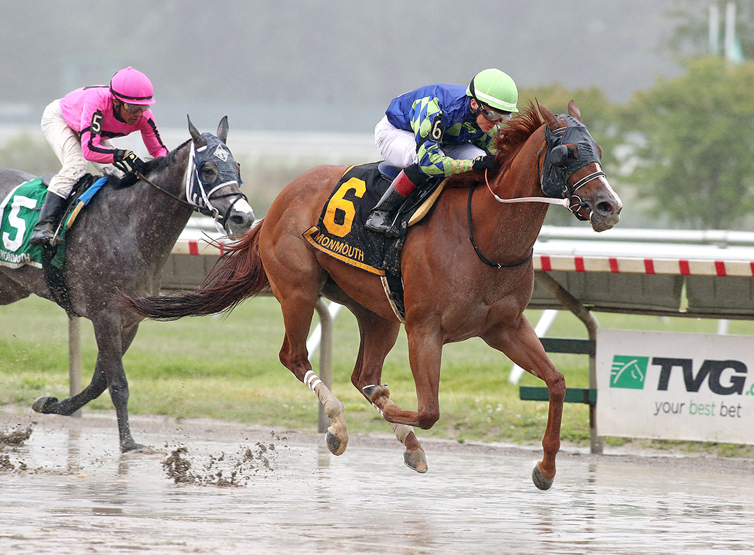 Miss Auramet wins the 2021 Politely Stakes at Monmouth Park