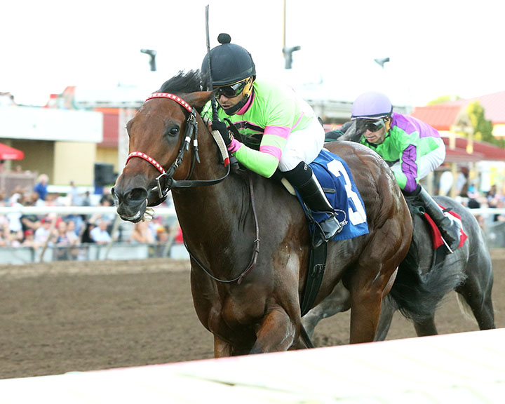 Mister Banjoman wins the Victor S. Myers Stakes at Canterbury Park