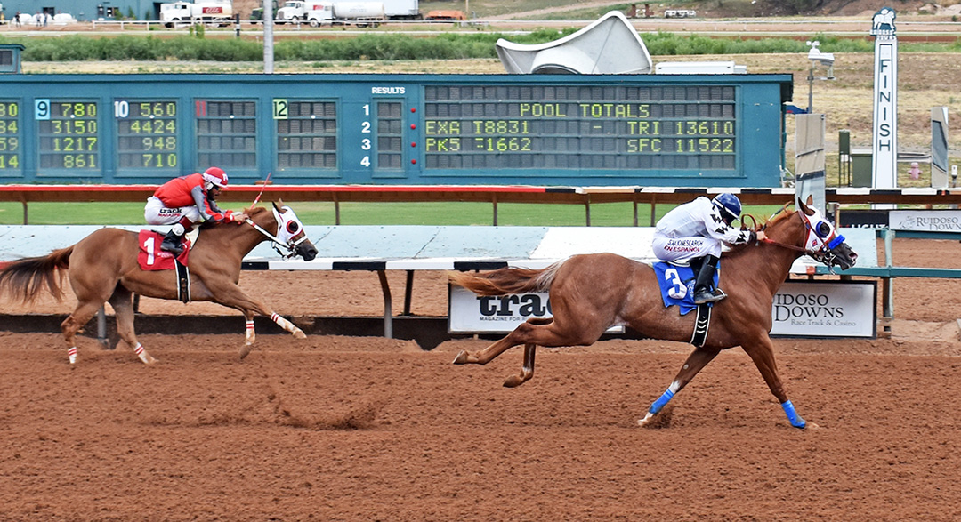 Mister Illusion wins the 2020 Million Rainbow Futurity trial at Ruidoso Downs