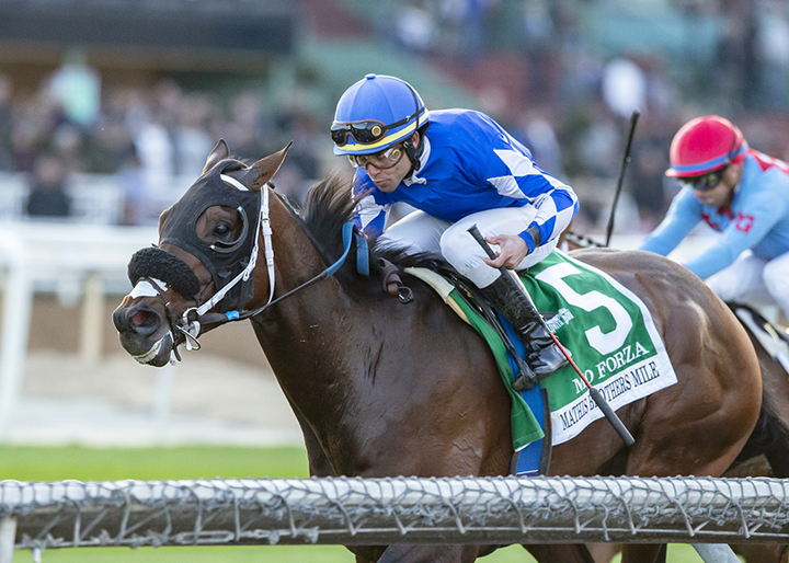 Mo Forza wins the 2019 Mathis Brothers Mile at Santa Anita Park
