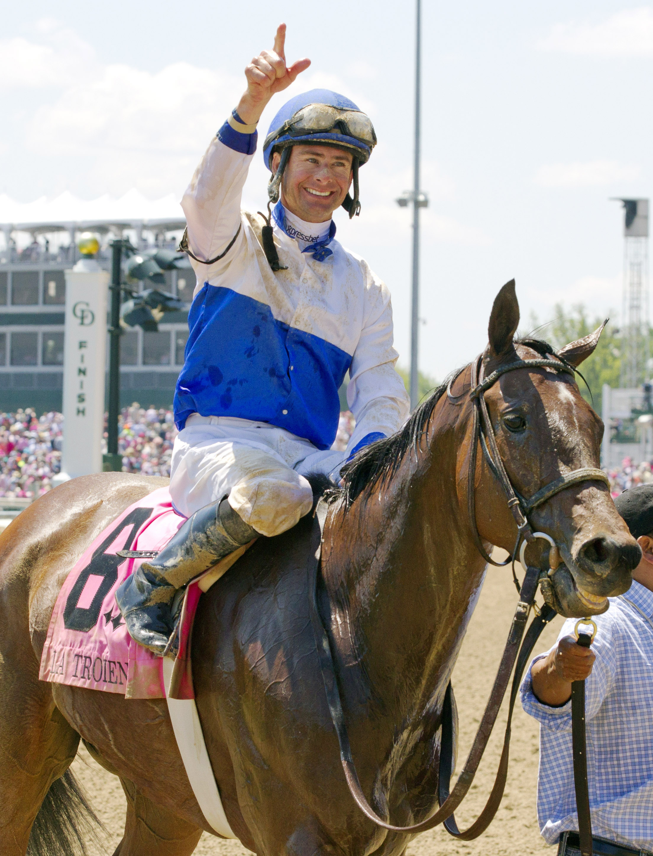 Corey Lanerie wins the La Troienne aboard Molly Morgan