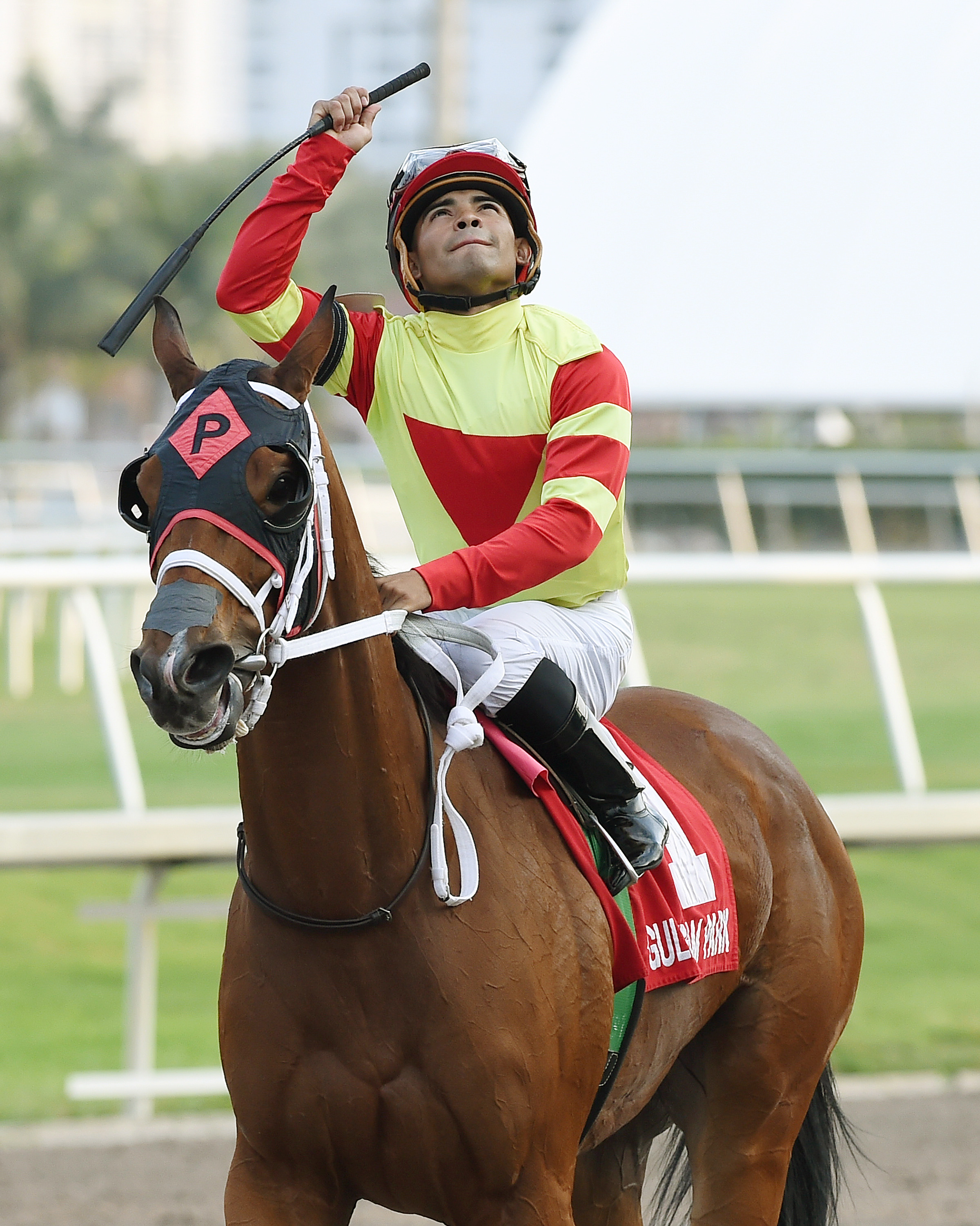 Luis Saez wins the White Pearl aboard Moment of Delight