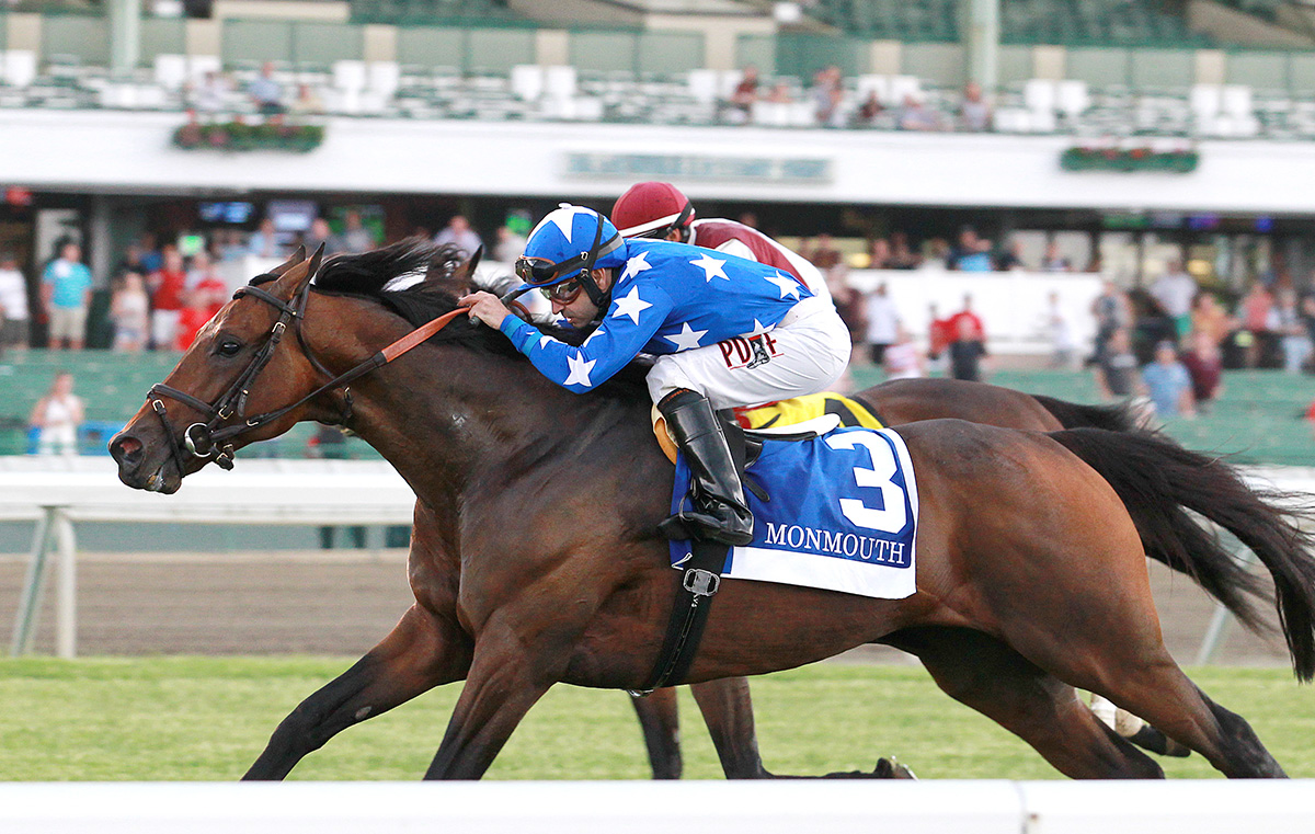 Money Multiplier wins the 2018 Monmouth Stakes