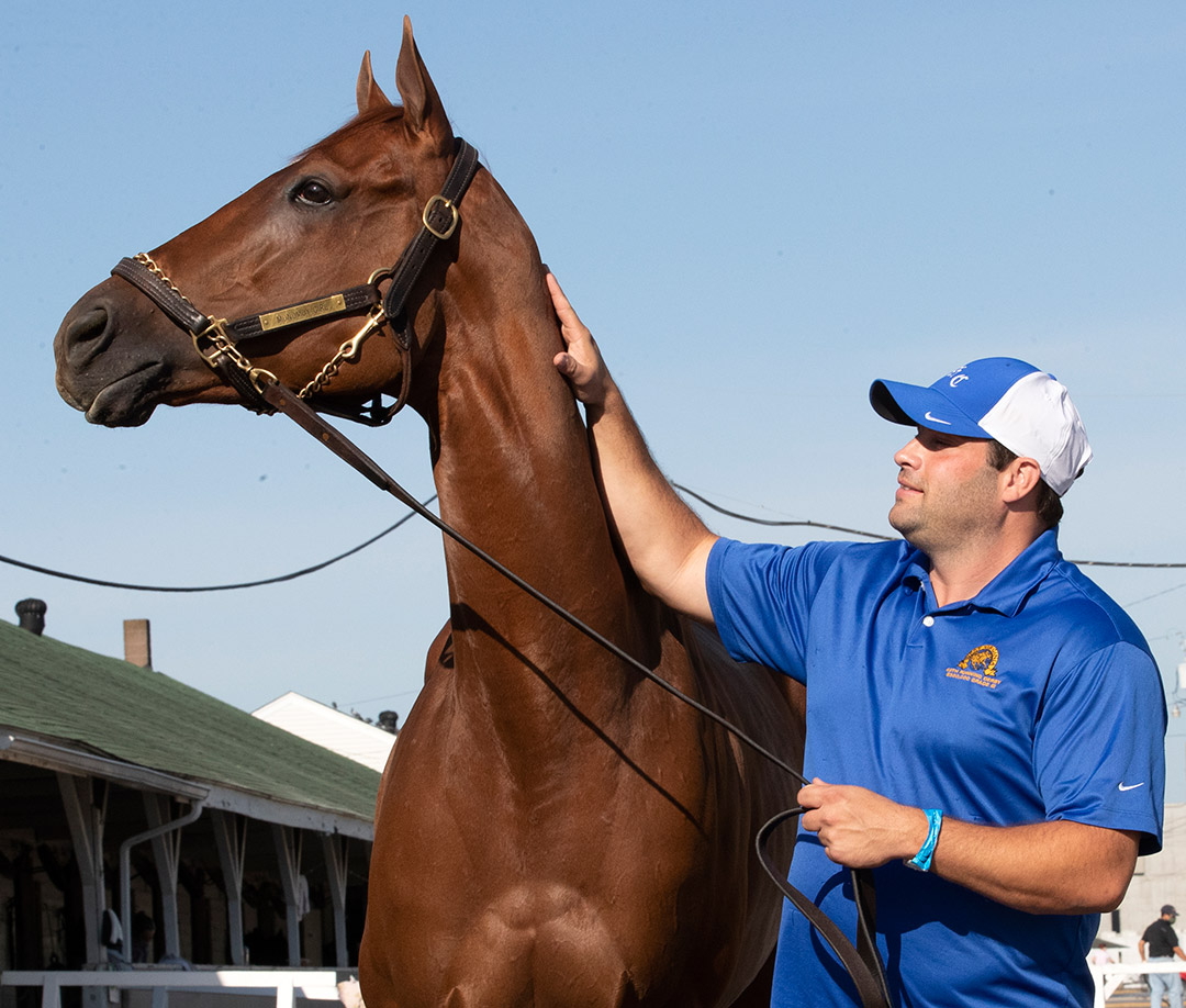 Brad Cox with Monomoy Girl in September 2020