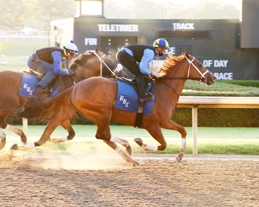 Monomoy Girl works at Oaklawn on April 11