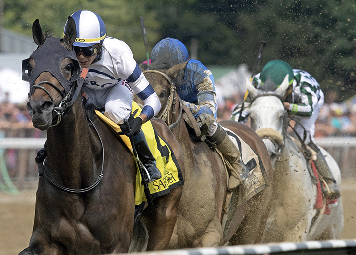 Moonlit Garden wins the 2018 Summer Colony Stakes at Saratoga Race Course
