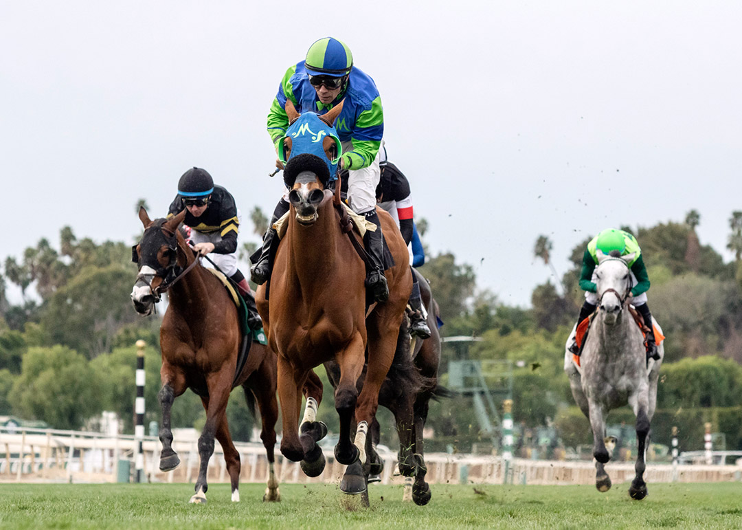 Ms Peintour wins the 2020 Astra Stakes at Santa Anita