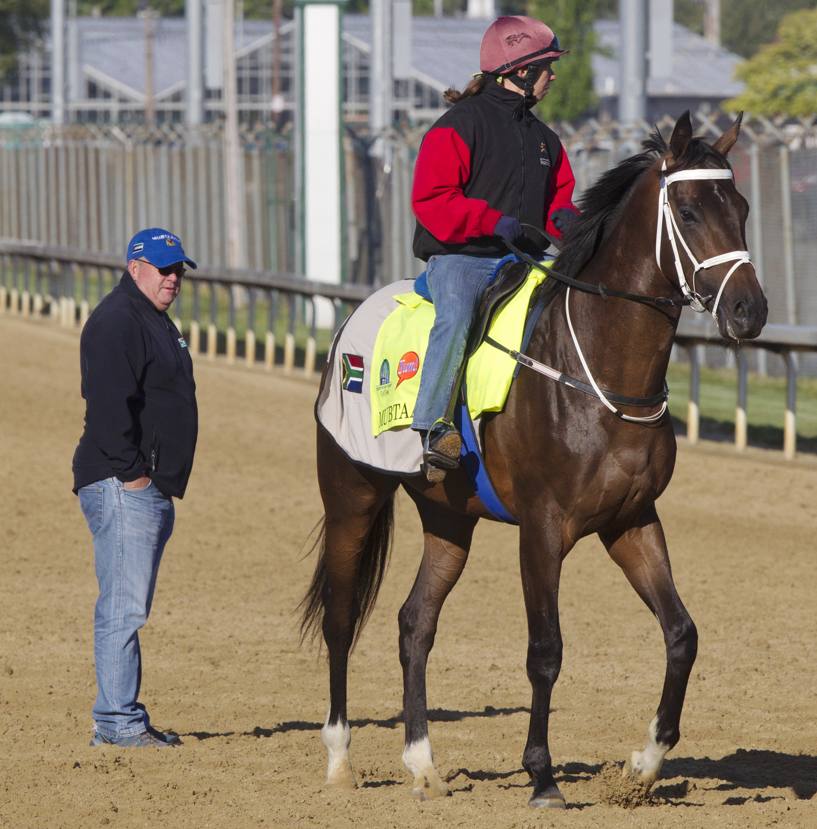 Mubtaahij and trainer Mike de Kock at Churchill