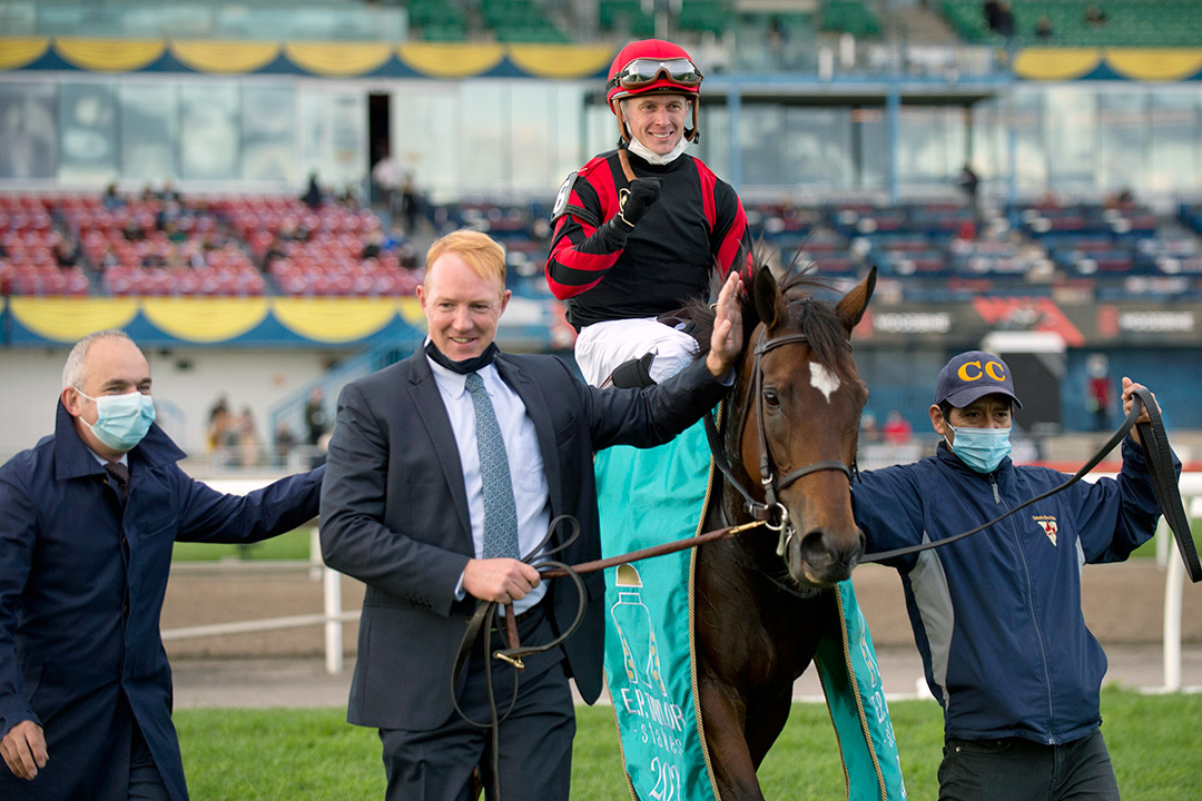 Dylan Davis with Mutamakina at the E. P. Taylor Stakes at Woodbine