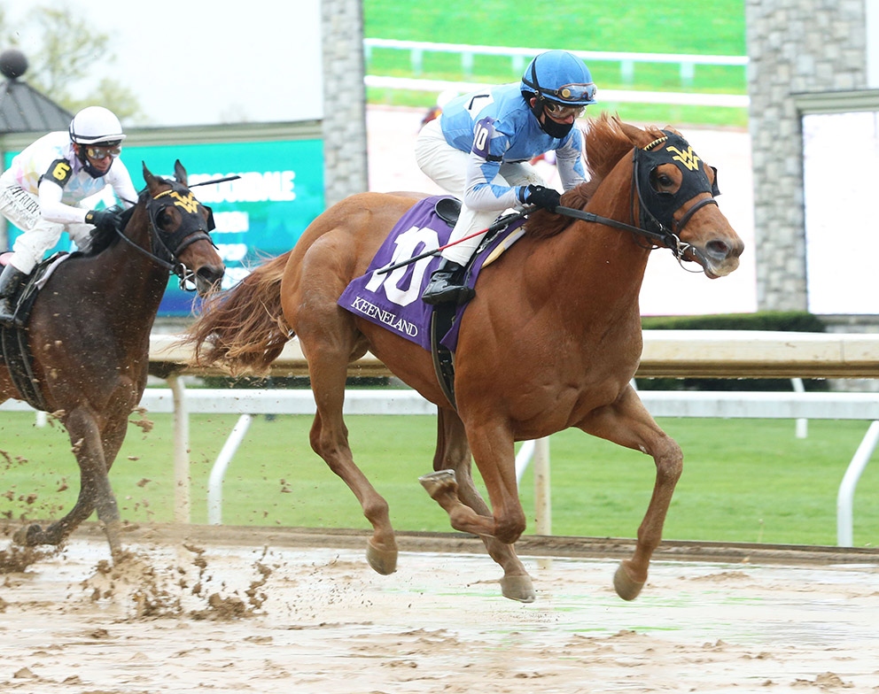 Nakatomi wins an April 14 maiden race at Keeneland